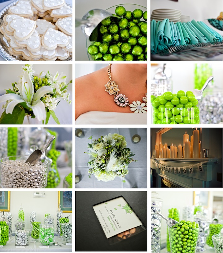 green and white wedding