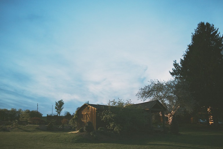 night time barn wedding